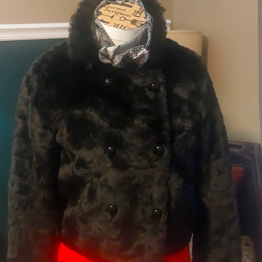 BLACK Faux Fur Jacket